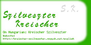 szilveszter kreischer business card